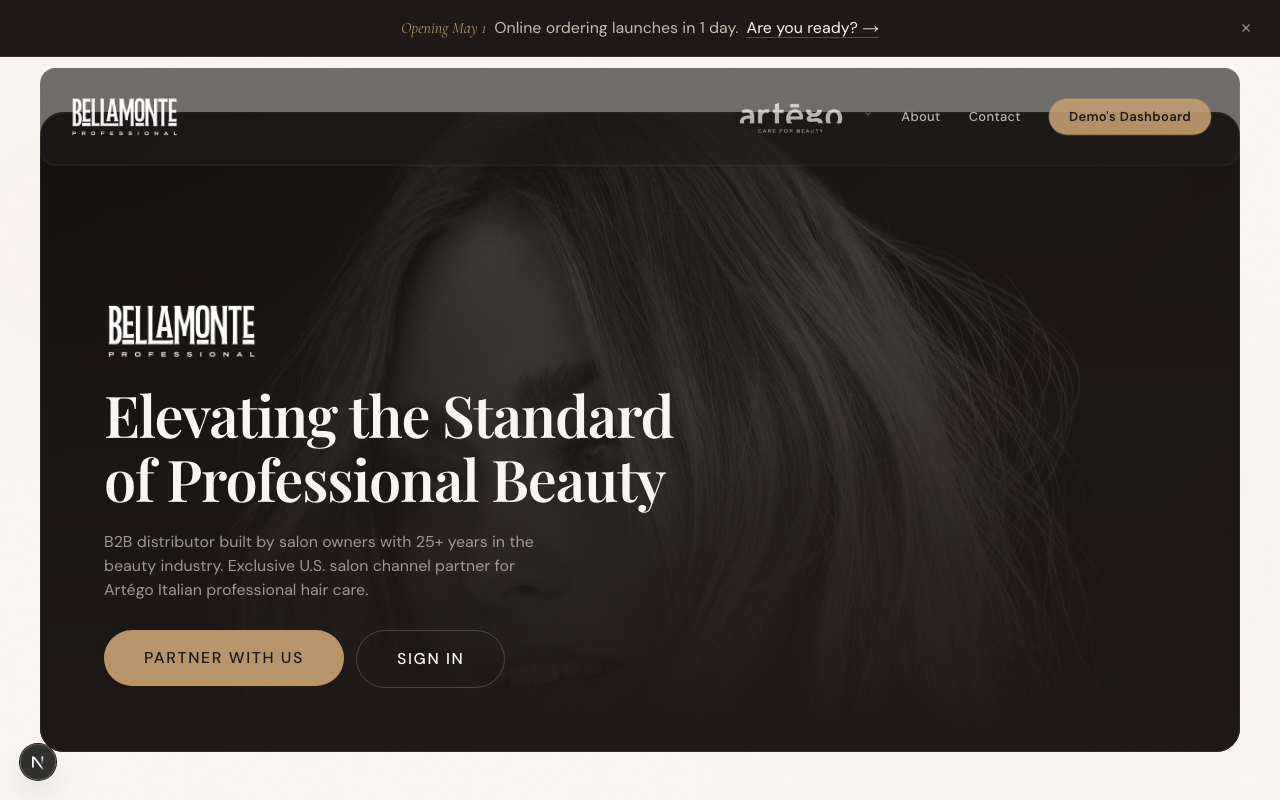 marketing homepage with the Sign In button in the top nav
